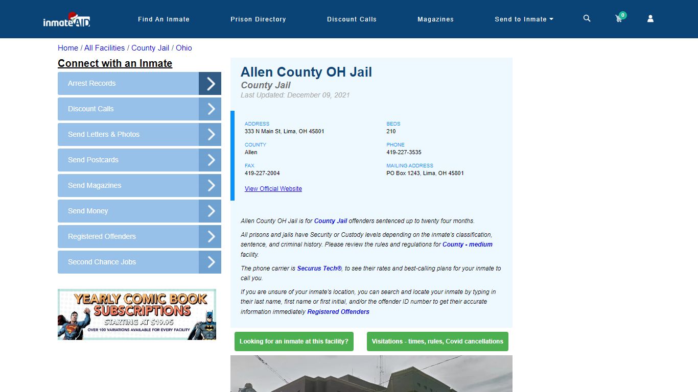 Allen County OH Jail - Inmate Locator - Lima, OH